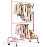 MISSLO Kids Clothing Rack Heavy Duty Dress Up Storage for Little Girls Baby Clothes Racks for Han...