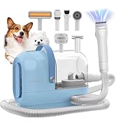 HEAPETS Dog Grooming Vacuum Kit - 3L Vacuum with 7 Tools, Low Noise Electric Clipper and Brush fo...