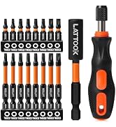 Double Square 8 Point Star Bit Set with Quick Change Bit Driver, LATTOOK 17PCS 8 Point Star Bits ...