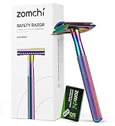 ZOMCHI Double Edge Safety Razor with 5 Safety Razor Blades, Women & Men’s Safety Shaving Razor, R...
