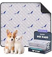Velvopet Washable Pee Pads for Dogs, 2 Pack Puppy Pads, Super Absorbent & Leakproof with Anti-Sli...