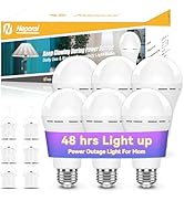 Neporal LITE Emergency Rechargeable Light Bulbs A19, Light Up to 48 hrs, Battery Operated Light B...