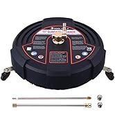 Tool Daily 15 Inch Pressure Washer Surface Cleaner Attachment with Wheels, with 2 Power Washer Ex...