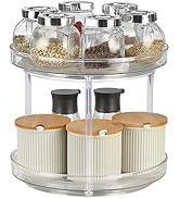 ACEBON 2 Tier Lazy Susan Turntable for Cabinet, 9" Clear Plastic Spinning Spice Rack Storage Cosm...