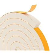 Bantie 1" x 1" EVA Foam Weather Stripping Tape, 6.5FT Self-Adhesive Foam Seal Strip for Large Doo...