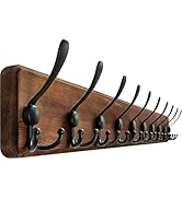 WEBI Coat Rack Wall Mount,38 9/16" Long,10 Hooks,Coat Hooks Wall Mounted,Coat Hanger Wall,Wood Ho...