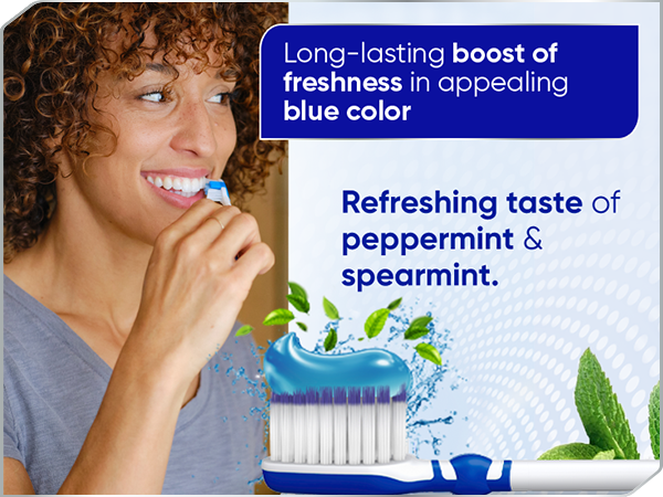 Long lasting boost of freshness in appealing blue color