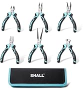 SHALL Mini Pliers Set, 6-Piece Small Pliers Tool Set Includes Needle Nose, Long Nose, Bent Nose, ...