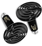 GREENPAW Ceramic Heat Emitter, 75W Reptile Heat Lamp, No Light Emitting Heat Bulb for Lizards Bea...