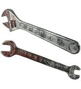 Wakauto 2pcs Halloween Simulated Bloody Wrench Props - Scary Realistic Plastic Fake Tool Decorati...