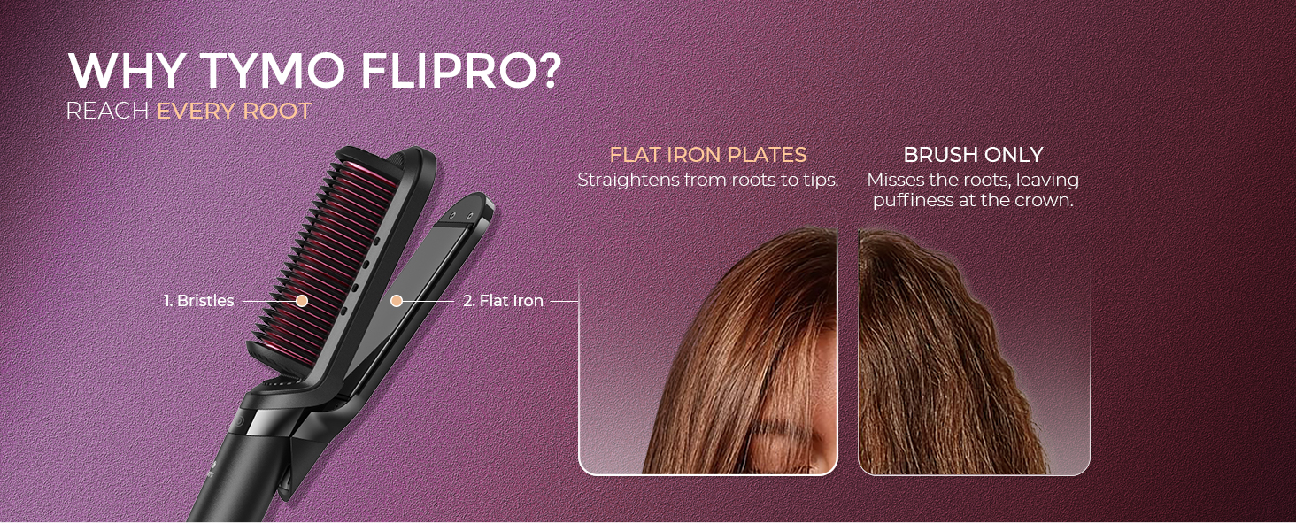 TYMO Flat Iron Hair Straightener Brush