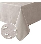 H.VERSAILTEX Linen Textured Table Cloths Rectangle 60 x 120 Inch Premium Solid Tablecloth Spill-P...