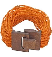 Coiris Multi Layers Seed Beads Wide Bangle Strand Bracelet for Women (BR1167)…