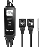 2 in 1 Reptile Dimming Thermostat with 2 Socket for Timer & Heating Control, Thermostat for Repti...