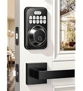 Keyless Entry Door Lock with 2 Lever Handles, Zowill Electronic Keypad Deadbolt, Auto-Locking, An...