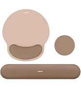 MOSISO Wrist Rest Support for Mouse Pad&Keyboard Set, Circle Curved Ergonomic Mousepad&Coaster No...