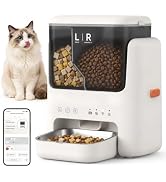 Dual Hopper Cat Feeder for Meals and Treats, App Dry Food Planner | Two dry food choices, app fee...