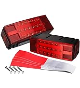 Partsam Low Profile Rectangle LED Combination Trailer Tail Lights Submersible Halo Glow for RV Ma...
