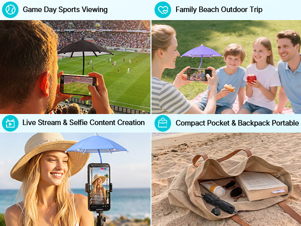 Magnetic Thumb Up Base Phone Umbrella for Sun iphone Gift for Women Men Girls Teen Adults Boy