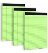 3 Pack Colored Legal Pads 8.5 x 11 Note Pads, Green Wide Ruled Notepads Writing Pads 30 Sheets/Pa...