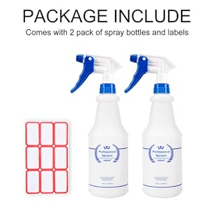 Plastic Spray Bottles 24 Oz Bealee for Cleaning Solutions