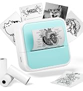 HiHTV Mini Sticker Printer - AI Generate Picture Print Pods Sticker Maker Machine with 3 Rolls Pa...