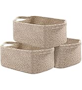 OIAHOMY Cotton Rope Baskets, Woven Baskets for Storage, Nursery Storage Baskets, Rectangle Storag...