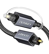 IVANKY Optical Audio Cable 10ft/3M, Slim Braided Fiber Audio Cable, Digital Optic Cord,Toslink Ca...