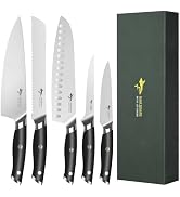 MAD SHARK Knife Set, Professional 5 Piece Kitchen Chef Knife Set, German High Carbon Stainless St...