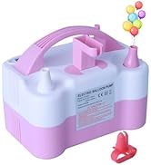Electric Balloon Pump, Portable Electric Balloon Blower 110V 600W Dual Nozzle Balloon Air Pump Ba...