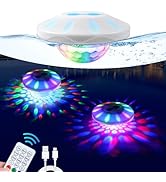 TEPENAR Rechargeable Floating Pool Lights: Remote Control Swimming Pool Lights Float with RGB Col...