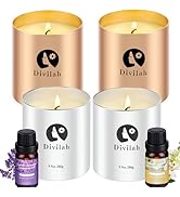 Divilah Scented Candles Set 4 Pack, 260H Burn Long-Lasting Natural Soy Wax Candles with Essential...