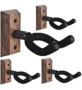 DOMMI Guitar Wall Mount 4 Pack, Guitar Holder with Rotatable Soft Guitar Hook for All Size Guitar...