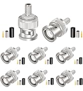 Taiss 8PCS BNC Connector for RG58/RG142/LMR195 Coaxial Cable BNC Male Crimp Connector 50 Ohm BNC ...
