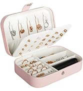 Travel Jewelry Box, PU Leather Small Jewelry Organizer for Women Girls, Double Layer Portable Min...