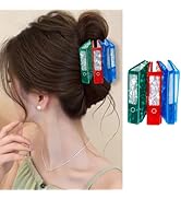 1 Pack Back to School Hair Clips for Women, Colorful Book Shape Hair Claw Clips Strong Hold Hair ...