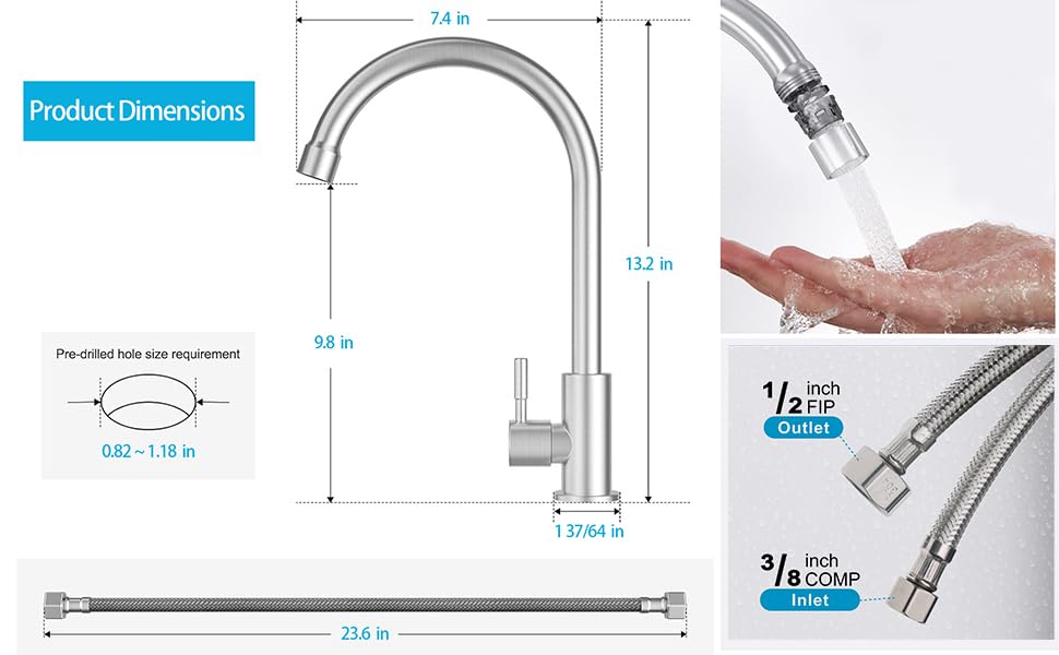 Apaix Cold Only Outdoor Sink Faucet