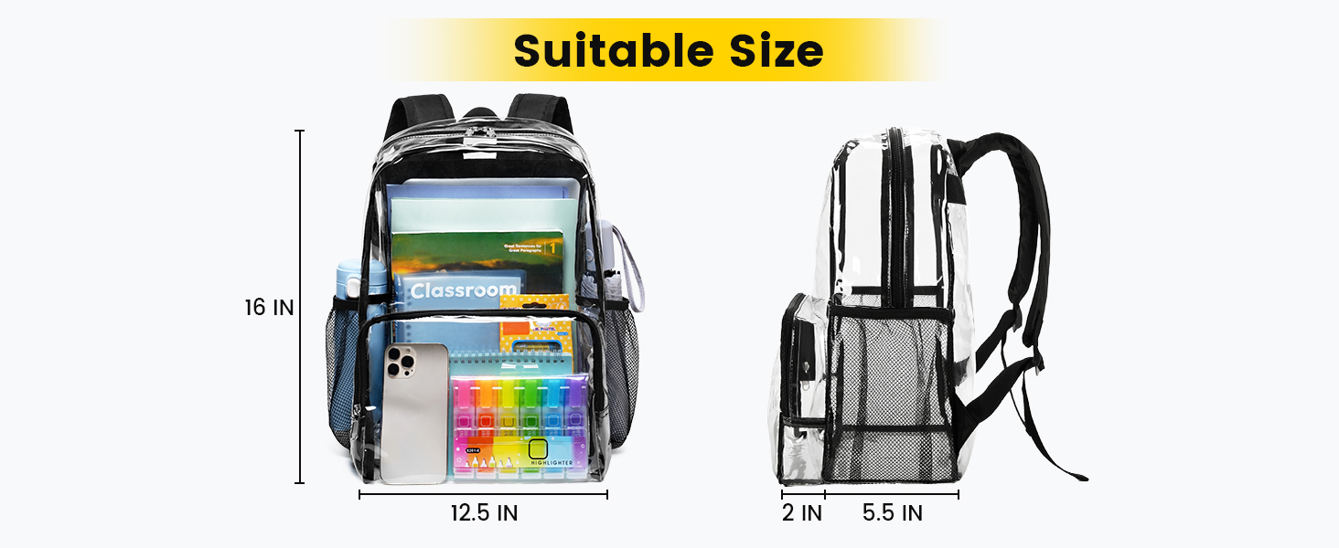 clear backpack for girls
