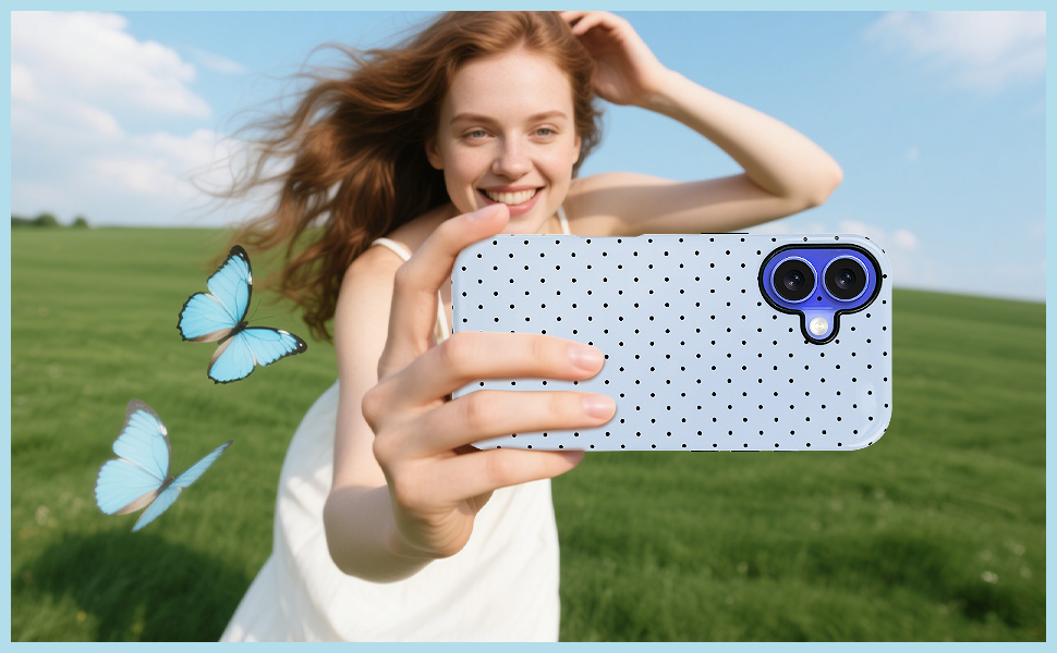 Lovmooful Compatible for iPhone Case Cute Aesthetics Polka Dot with Bright Design for Girls Women