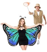 Double-Sided Butterfly Wings & Catcher, Couples Halloween Costumes 2026 | MADHOLLY Included Adjus...