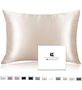 Ravmix Silk Pillow Cases with Zipper, 21 Momme Mulberry Silk Pillowcase for Hair Skin Health, Sof...