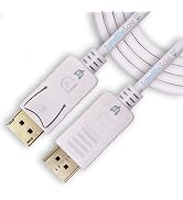 SatelliteSale Display Port DP Cable Male to Male (4K/30Hz, 8.64Gbps) PVC White Cord (3 feet)