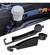 2 Pack Universal Dual Car Seat Gap Filler with Cup Holder, Car Gap Plug Seat Fillers with Cup Hol...