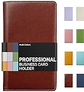 Sooez Leather Business Card Book Holder, Professional Business Cards Book Organizer PU Name Card ...