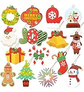 SallyFashion 150 PCS Christmas Gift Tags with String,Glitter Christmas Paper Tags Hang Name Tags ...