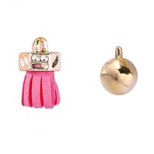 pink tassel resin keychain