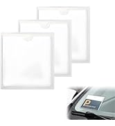 vvag 3Pcs Windshield Sticker Holder, Clear Car Window Pass Permit Holder for Parking,Self-Adhesiv...