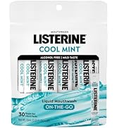 Listerine Mouthwash On-the-Go Travel Essentials Individual Packets of Alcohol-Free Cool Mint Flav...