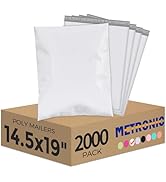 Metronic Poly Mailers 14.5x19 2000 Pack White, Large Shipping Bags Bulk Mailing Envelopes for Sma...