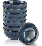 ZOOFOX Set of 8 Small Bowls, 10 Ounce Ceramic Bowls for Side Dishes, Reactive Glazed Serving Bowl...